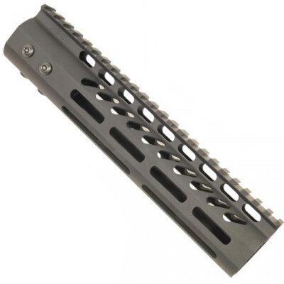 Guntec AR-15 9" Ultra Lightweight Thin M-LOK Free Floating Handguard with Monolithic Top Rail 7.9 oz Aluminum Black