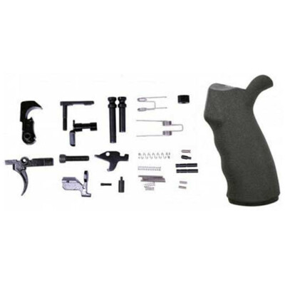 Guntec USA LR308 AR .308 Complete Lower Parts Kit with Ergonomic Pistol Grip Extended Magazine Release