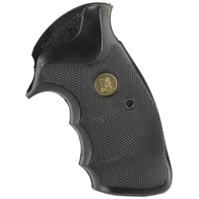 Pachmayr Gripper Professional Grip S&W K, L Frame Square Butt Revolver Finger Groove Rubber Black 03265