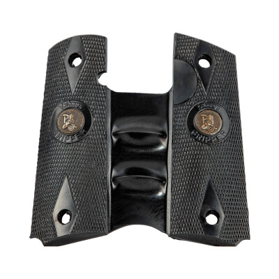 Pachmayr Signature Grip with Finger Grooves 1911 Government, Commander Double Diamond Checkered Rubber Black 05008