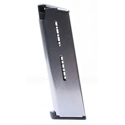 Wilson Combat 1911 Government/Commander Full Size 7 Round Magazine .45 ACP Lo-Profile Steel Base Pad Stainless Steel Natural Finish