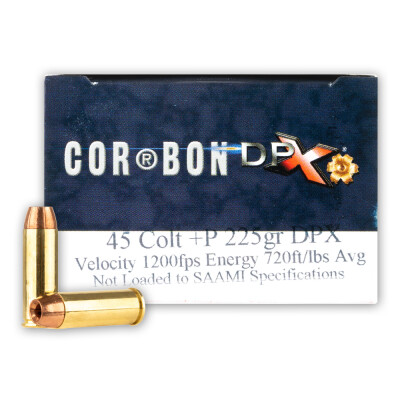 CorBon DPX .45 Long Colt +P Ammunition 20 Rounds CHP 225 Grain Lead Free