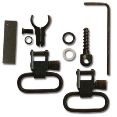 GrovTec Two Piece Barrel Band Set .800-.850" Tube Diameter Split Band 1" Sling Swivel Steel Black