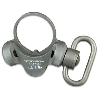 Troy Industries AR-15 OEM M4 Sling Mount Receiver End Plate With Quick Detach Swivel Aluminum Black SMOU-M4S-00BT-00
