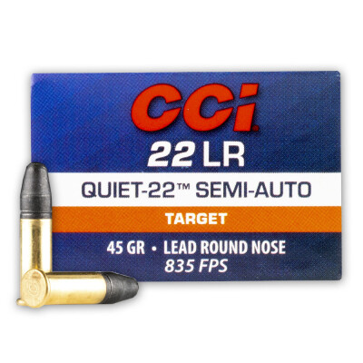 CCI Quiet-22 Semi-Auto .22 LR Ammunition 500 Rounds LRN 45 Grains