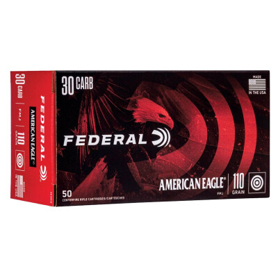 Federal American Eagle .30 Carbine Ammunition 500 Rounds FMJ 110 Grain