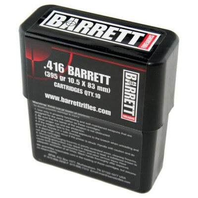 Ammo .416 Barrett Barrett 395 Grain Turned Brass Solid VLD Bullet 3250 fps 10 Rounds 12178