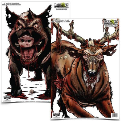 Birchwood Casey Darkotic Smokehouse and Blood Trail 12"x18" Adhesive Targets 8 Pack 35627