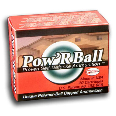 Ammo .38 Super +P Cor-Bon Glaser Pow'RBall 100 Grain Jacketed Hollow Point/Polymer Ball Bullet 1525 fps 20 Rounds PB38X100/20