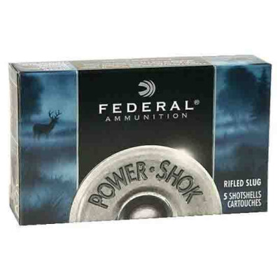 Federal Power-Shok 10 Gauge Ammunition 5 Rounds Rifled Slug 3-1/2" 1-3/4oz