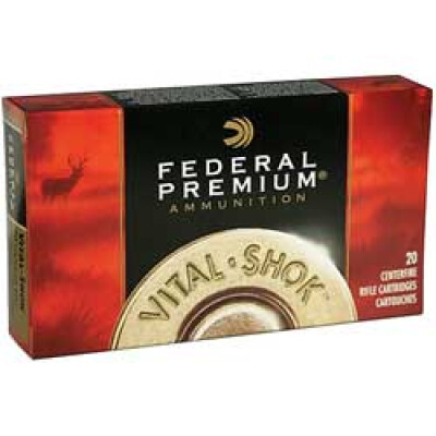 Ammo .338 Rem Ultra Mag Federal VitalShok Nosler AccuBond Bullet 225 Grain 3020 fps 20 Rounds P338RUMA1