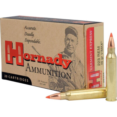 Hornady Varmint Express .223 Remington Ammunition 20 Rounds 40 Grain Hornady V-Max Polymer Tip Projectile 3800fps