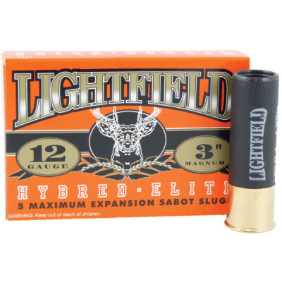Lightfield Hybred Elite 12 Gauge Ammunition 5 Rounds 3" Shot Shell 1-1/4oz Lead Sabot Slug 1730fps