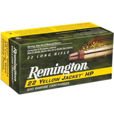 Ammo .22 LR Remington Yellow Jacket 33 Grain HP Bullet 1500 fps 100 Round Box 1700