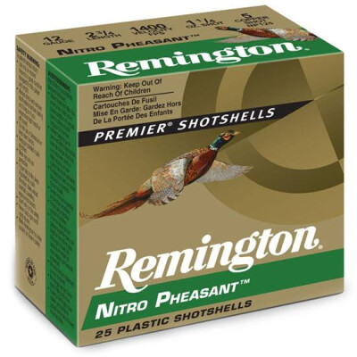 Ammo 12 Gauge Remington Nitro Pheasant Load 2-3/4" #6 Plated Lead 1-3/8 Ounce 25 Round Box 1300 fps NP12M6