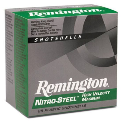 Ammo 12 Gauge Remington Nitro-Steel High-Velocity 3" #2 Plated Steel 1-1/4 Ounce 25 Round Box 1450 fps NS12M2