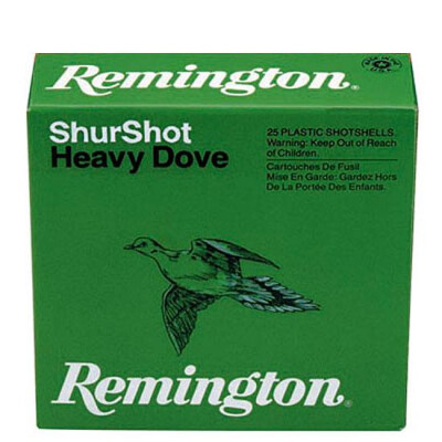 Ammo 20 Gauge Remington ShurShot Heavy Dove 2-3/4" #8 Lead 1 Ounce 1165 fps 25 Rounds RHD208