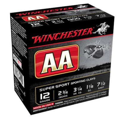 Winchester AA TrAAcker 12 Ga 2.75" #7.5 Lead 25 Rounds