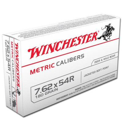 Winchester 7.62x54R Ammunition 20 Rounds JSP 180 Grain