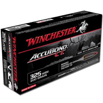 Ammo .325 WSM Winchester Supreme 200 Grain AccuBond CT Bullet 2950 fps 20 Rounds S325WSMCT
