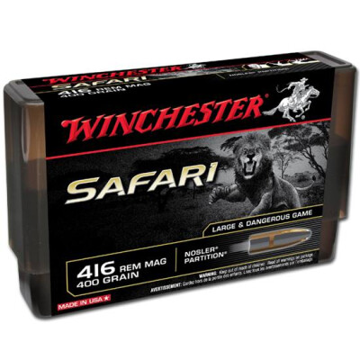 Winchester Safari .416 Rem Mag Ammunition 20 Rounds Nosler Partition FN 400 Grain