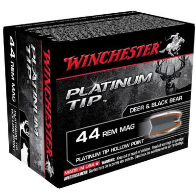 Ammo 44 Mag Winchester Razorback XT 225 Grain Hollow Point Bullet 1280 fps 20 Round Box S44MWB