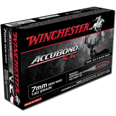 7mm Rem Mag Winchester Supreme AccuBond CT 140 Grain HP 3180 fps 20 Round Box S7MMCT