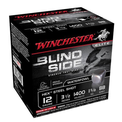 Winchester Blind Side 12 Ga 3.5" BB Hex Steel 25 Rounds