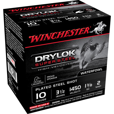 Winchester Drylok HV 10 Gauge Ammunition 25 Rounds 3-1/2" #2 Steel 1-3/8oz