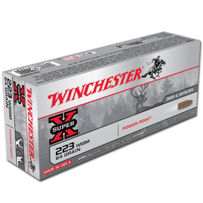 Ammo .223 WSSM Winchester Super-X 55 Grain PSP Bullet 3850 fps 20 Rounds X223WSS