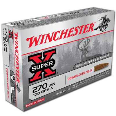 Ammo .270 Win Winchester Super-X Power Core 95/5 130 Grain Lead Free HP Bullet 3060 fps 20 Rounds X270WLF