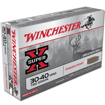 Ammo .30-40 Krag Winchester Super-X Power-Point SP 180 Grain 20 Round Box 2430 fps