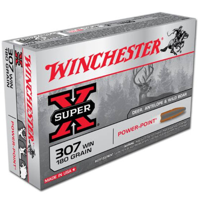Ammo .307 Win Winchester Super-X 180 Grain Power Point Bullet 2510 fps 20 Rounds X3076