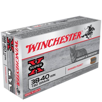 Ammo .38-40 Winchester Winchester Super-X 180 Grain Soft Point Bullet 1160 fps 50 Rounds X3840