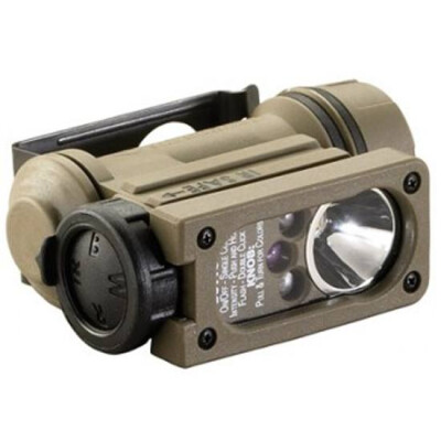 Streamlight Sidewinder Compact Hands Free LED Flashlight 55 Lumens White, Red, Blue, IR Bulbs Multi Battery Polymer Coyote Tan