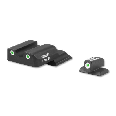 AmeriGlo S&W Shield Classic 3 Dot Tritium Night Sights Green with White Outlines Steel Black SW-145