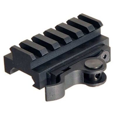 AimSHOT Quick Release Picatinny Rail Adapter 15mm Rise 6 Slot Aluminum Black MT61172