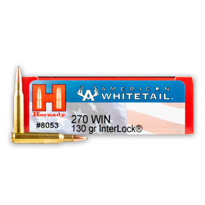Hornady American Whitetail .270 Winchester Ammunition 200 Rounds InterLock SP 130 Grains