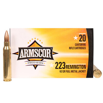 Armscor .223 Remington Ammunition 20 Rounds 62 Grain Full Metal Jacket 2900fps
