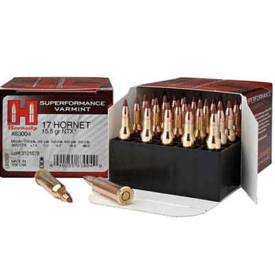 Hornady Superformance .17 Hornet Ammunition 25 Rounds NTX 15.5 Grain