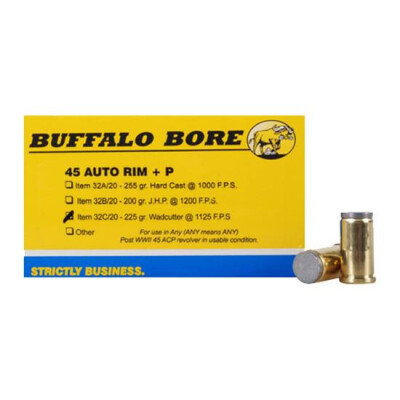 Buffalo Bore .45 Auto Rim+P 225 Grain HCWC 20 Round Box