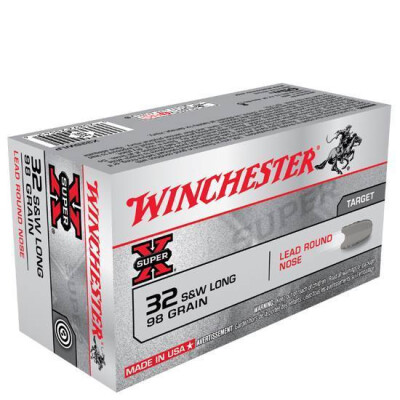 Winchester SuperX .32 S&W Long 98 Grain LRN 50 Round Box