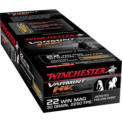 Winchester Varmint HV .22 WMR Ammunition 50 Rounds 30 Grain JHP 2250fps