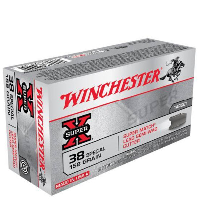 Winchester .38 SPL 158 Grain LSWC 50 Round Box 755 fps