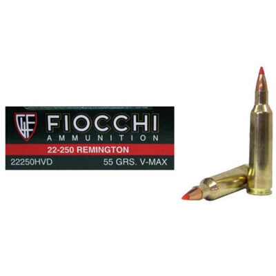 Fiocchi .22-250 Rem 55 Grain BT V-Max 20 Round Box
