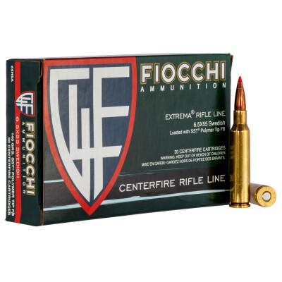 Fiocchi Extrema Rifle 6.5x55 Swedish Ammunition 20 Rounds 140 Grain SST Polymer Tip Boat Tail 2625fps
