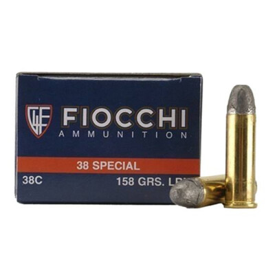 Fiocchi .38 SPL 158 Grain LRN 50 Round Box 880 fps
