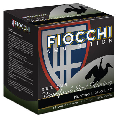 Fiocchi Waterfowl Hunting 12 Gauge Ammunition 25 Rounds 3" #6 Steel 1-1/8oz