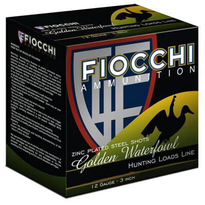 Fiocchi Golden Waterfowl 12 Gauge Ammunition 3" #3 Shot 1-1/4oz Steel 1350fps