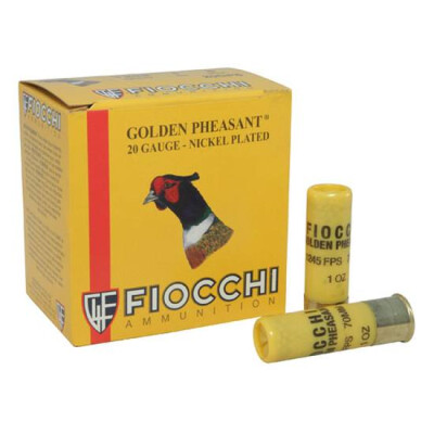 Fiocchi Golden Pheasant 20 Gauge Ammunition 25 Rounds 2-3/4" #5 Nickel Plated Lead 1oz
